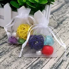 10 sacos de organza de tecido branco 10x15 cm. Cor: branco Foto mini  2