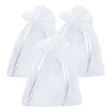 10 Saquinho Saco Organza 24x40 Chinelos Lembrança Casamento Saquinho Branco Foto  mini 1