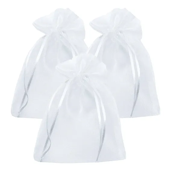 10 Saquinho Saco Organza 24x40 Chinelos Lembrança Casamento Saquinho Branco Foto 1