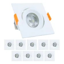 10 Spot Super Led 3w Quadrado Direcionavel Sanca Gesso Teto Cor Branco Frio 110V/220V (Bivolt) Foto mini 2