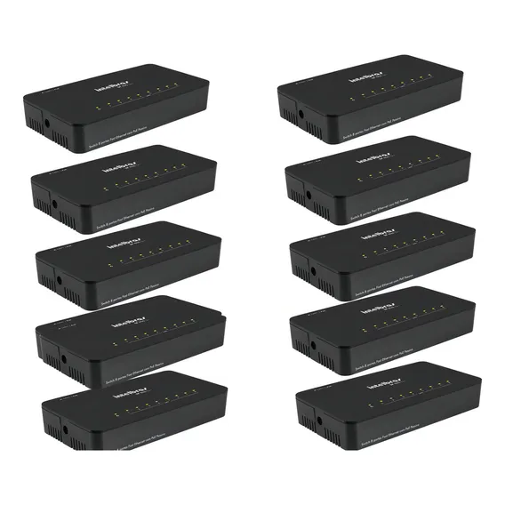 10 Switch Intelbras Sf 800 Q+ 8 Portas 10/100 Poe Passivo Foto 1