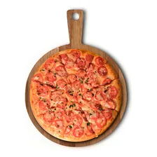 10 Tábua Cortar Servir Pizza Redonda 25 Cm Madeira Premium Foto mini  3