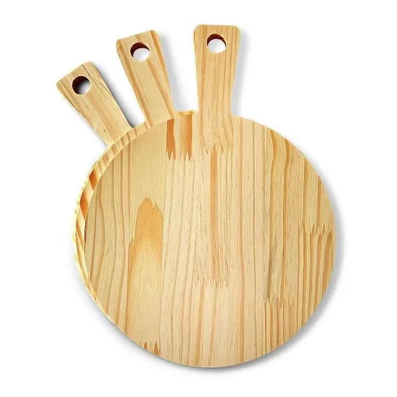 10 Tábuas Redonda Servir Pizza Gourmet Madeira Pinus 25 Cm Foto 1