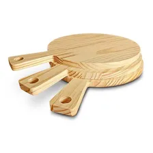 10 Tábuas Redonda Servir Pizza Gourmet Madeira Pinus 25 Cm Foto mini 3