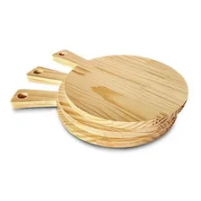 10 Tábuas Redonda Servir Pizza Gourmet Madeira Pinus 25 Cm Foto mini 2