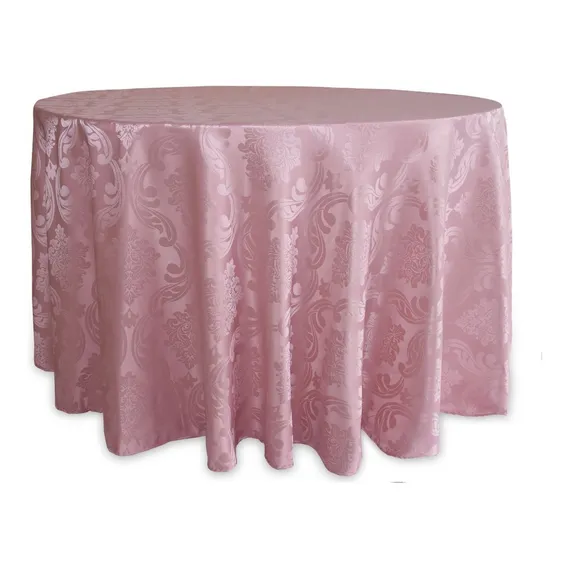 10 Toalha De Mesa Redonda Jacar Adamascado Paris 2,80m Festa Cor Rose Foto 1