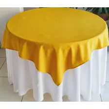 10 Toalhas Cobre Mancha 1,50m X 1,50m Oxford Festa Buffet Cor Amarelo Liso Foto  mini 1