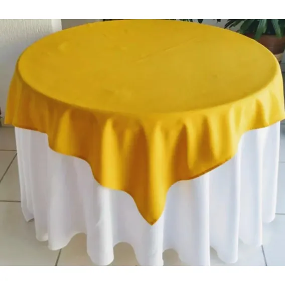 10 Toalhas Cobre Mancha 1,50m X 1,50m Oxford Festa Buffet Cor Amarelo Liso Foto 1