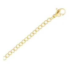10 Unid. Extensor Colar Pulseira Corrente 5cm Banho Ouro 18k Cor Dourado Foto  mini 1