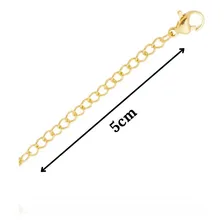 10 Unid. Extensor Colar Pulseira Corrente 5cm Banho Ouro 18k Cor Dourado Foto mini  2