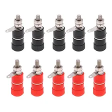 10 Unidades Borne Fêmea P/ Pino Banana 4mm Preto Vermelho Foto mini  2