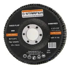 10 Unidades Disco Lixa Flap 4.1/2 80 Starfer Foto  mini 1