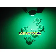 10 Unidades Power Led Chip 3w Diversas Cores Cor da luz Verde 3V Foto mini 2