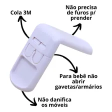 10 Unidades Trava Gaveta Porta Armário Segurança Bebê Foto mini  2