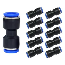 10 União Emenda Reta Tubo 6mm Pneumática Engate Rápido Foto mini 1