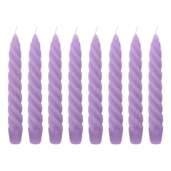 10 Velas Torcida 17 Cm Lilás Roxa Decoração Castiçal Foto 1