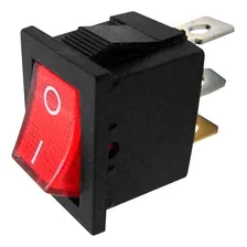 10 X Chave Gangorra C/ Iluminação 3 Terminais Kcd1-102n Cor Vermelho Foto mini  2