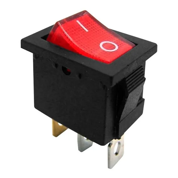 10 X Chave Gangorra C/ Iluminação 3 Terminais Kcd1-102n Cor Vermelho Foto 1