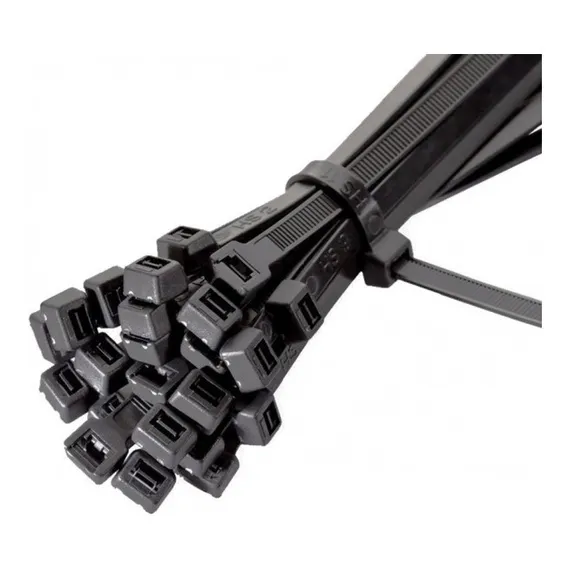 100 Abracadeira De Nylon Plastica Cinta 40cm Preta Larga Cor Preto Foto 1