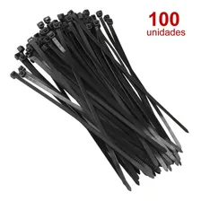 100 Abracadeira De Nylon Plastica Presilha Cinta 30cm Preta Foto mini 1