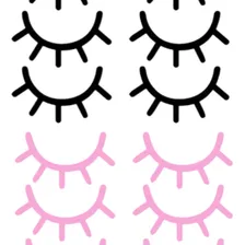 100 Adesivos Parede Cílios Rosa Claro E Preto 5x2,8cm Foto  mini 1