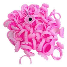 100 Anel Flor Rosa Porta Cola Suporte Alongamento De CĂlios Foto mini 3