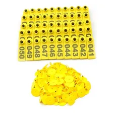 100 Brincos P Identificação Bovinos Suínos Ovinos 001 A 100 Cor Amarelo Foto mini 2