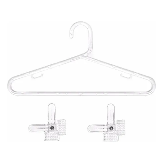 100 Cabides AcrÃlico Transparente + 200 Presilhas AcrÃlico Foto 1