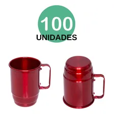 100 Canecas AlumÃnio Vermelha P Cerveja Gelada Universitária Foto mini 4