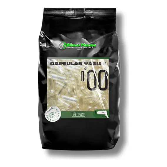100 CĂĄpsulas Vazias De Gelatina Incolor NÂș 00 (1000mg) Foto 1