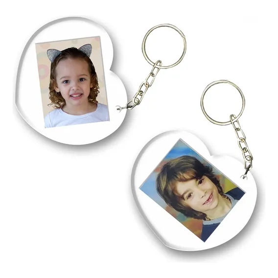 100 Chaveiro Coração 3x4 Acrílico Para Personalizar Foto 1