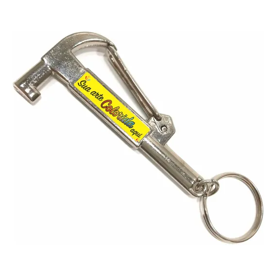 100 Chaveiros Com Abridor Martelo Personalizado Cor Metal Foto 1