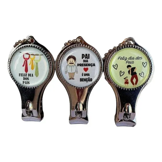 100 Chaveiros Cortador De Unha Personalizados Aniversário Cor Cinza Foto 1