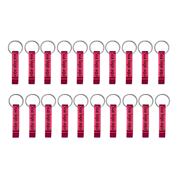 100 Chaveiros Personalizados Logomarca Abridor Laser Empresa Cor Rosa Foto 1