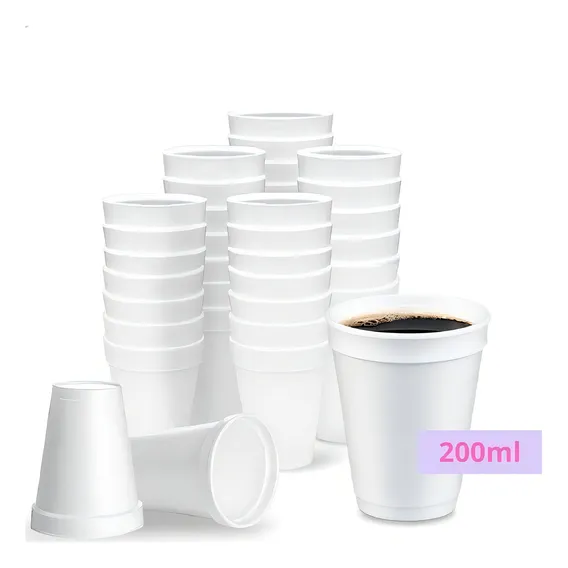100 Copo Térmico Descartavel Isopor Café Cappunico 200ml Foto 1