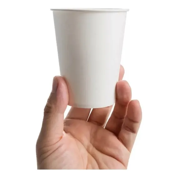 100 Copo Térmico Papel Biodegradável Branco 120ml S/tampa Liso Foto 1