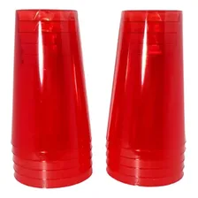 100 Copos AcrĂlico 300ml Lavável Descartável Vermelho Foto mini 1