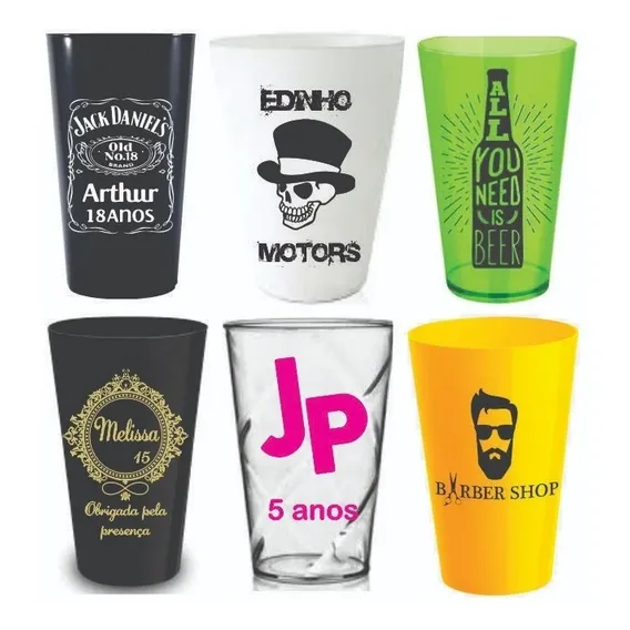 100 Copos Caldereta/twister 500ml Acrilico Personalizados Foto 1