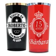 100 Copos Long Drink 320ml Personalizados Com Borda Cor Variadas Foto mini 4