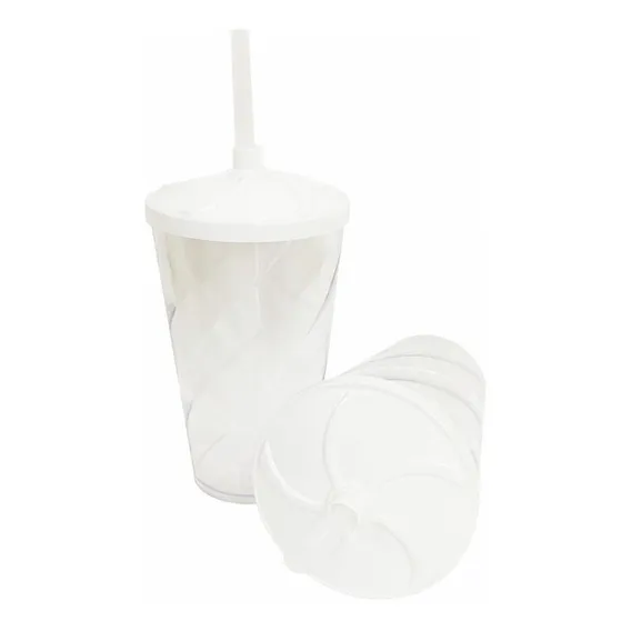 100 Copos Twister Tampa E Canudo 500ml Black Friday Cor Transparente Foto 1