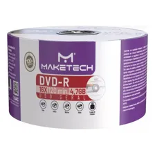 100 Dvd-r Maketech Logo 4.7gb 120 Minutos 16x Foto mini 1