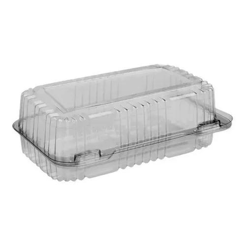 100 Embalagem Pote Doce Retangular Bolo Descartável S18 Cor Transparente Foto 1