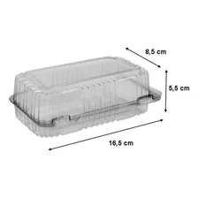 100 Embalagem Pote Doce Retangular Bolo Descartável S18 Cor Transparente Foto mini  2
