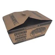 100 Embalagens Caixa P/ Delivery Batata Recheada Sem Barca Cor Kraft Estampado Foto mini 1