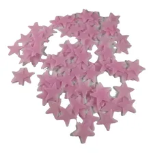 100 Estrela Fluorescente Decoração Brilha Escuro Teto Rosa Forma Estrela Rosa Foto mini 2
