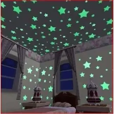 100 Estrela Fluorescente Decoração Brilha Escuro Teto Rosa Forma Estrela Rosa Foto mini 4