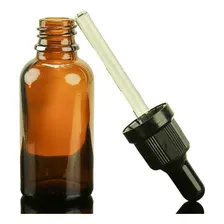 100 F. Conta Gotas 30ml De Vidro Âmbar Tampa Lacre Boca 18mm Cor Preto Foto mini 1