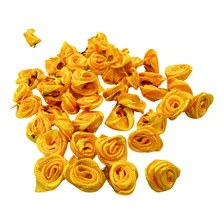 100 Flor Cetim Florzinha Rococ贸 Sem Folha Amarelo Foto mini 1
