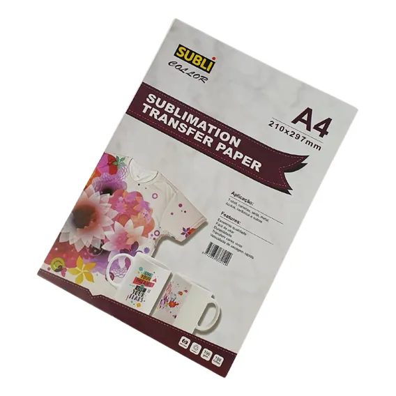 100 Folhas A4 Papel Sublimatico Resinado Fundo Rosa Foto 1