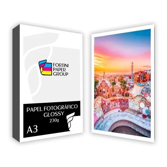 100 Folhas Papel Foto Glossy Premium 230g A3 Fortini Paper Cor Branco Foto 1